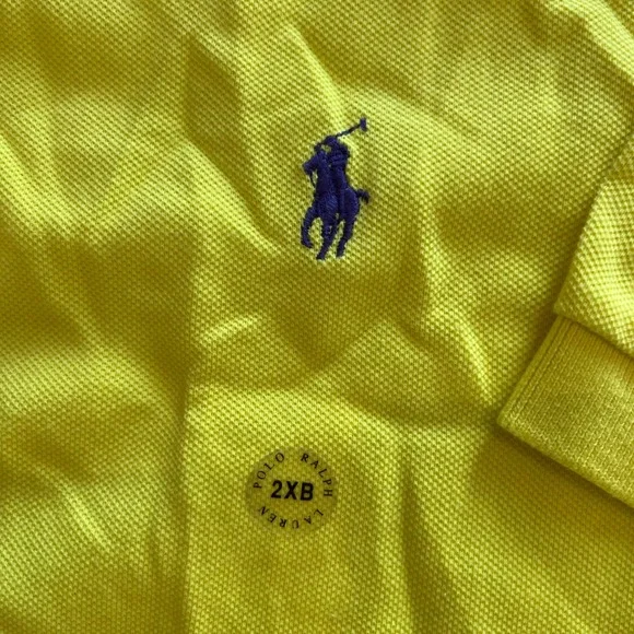 Polo Ralph Lauren Mens Polo Shirt Yellow Preppy Golf 2XB Big Short Sleeve NWT - Picture 5 of 7